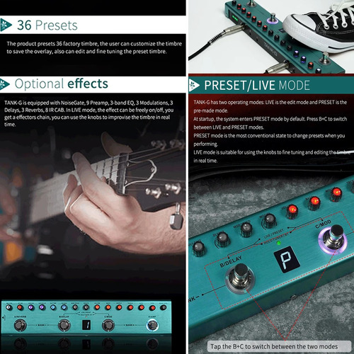 PEDALERA 36 EFECTOS GUITARRA ELÉCTRICA MULTIEFECTOS PORTÁTIL - 2