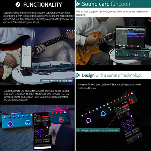 PEDALERA 36 EFECTOS GUITARRA ELÉCTRICA MULTIEFECTOS PORTÁTIL - 5