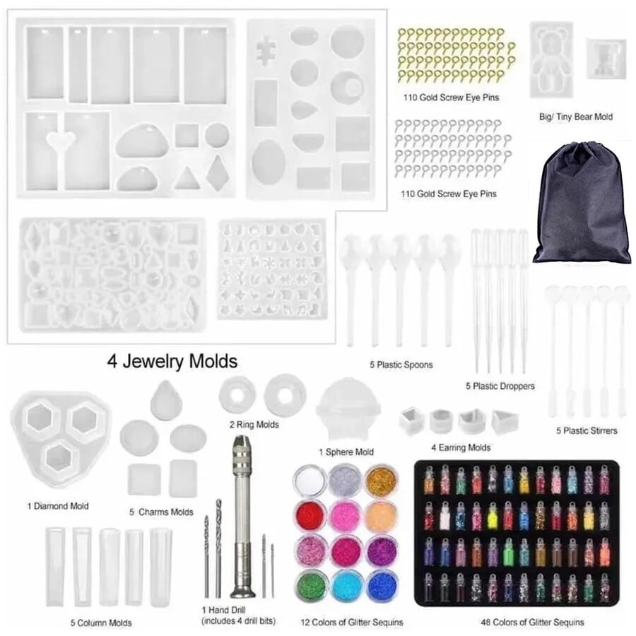 326 MOLDES DE SILICONA PARA RESINA JOYA COLLA ARO VELA - 1