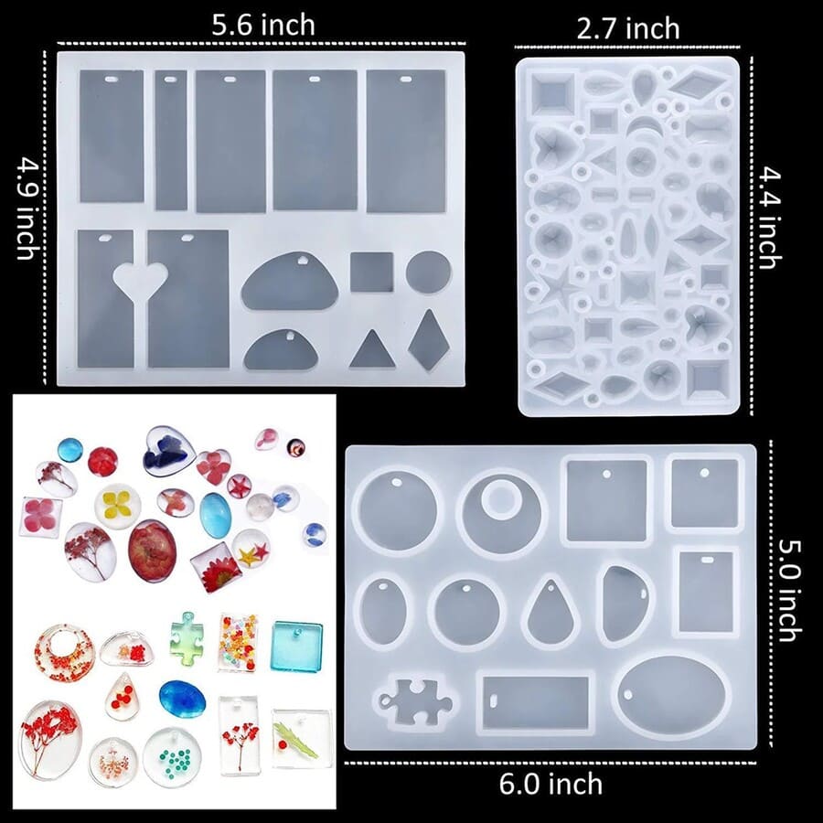 326 MOLDES DE SILICONA PARA RESINA JOYA COLLA ARO VELA - 5