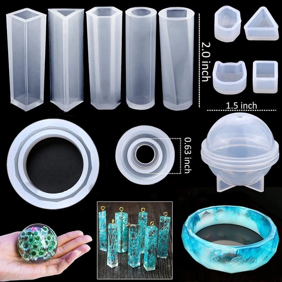326 MOLDES DE SILICONA PARA RESINA JOYA COLLA ARO VELA - 6