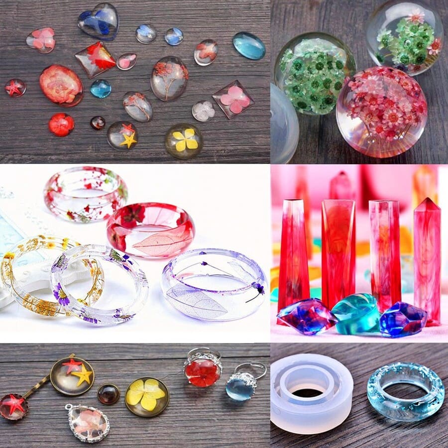 326 MOLDES DE SILICONA PARA RESINA JOYA COLLA ARO VELA - 7