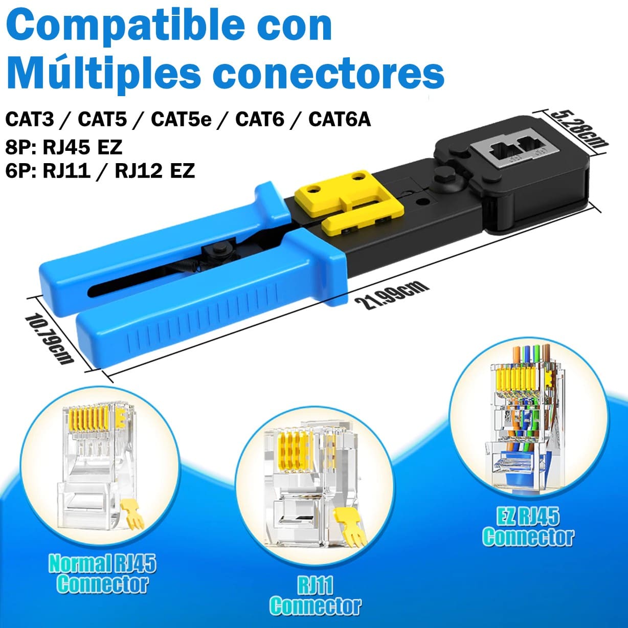 CRIMPEADORA EZ RJ45 PRENSA ANTICORTE PINZA PASS THRU - 5
