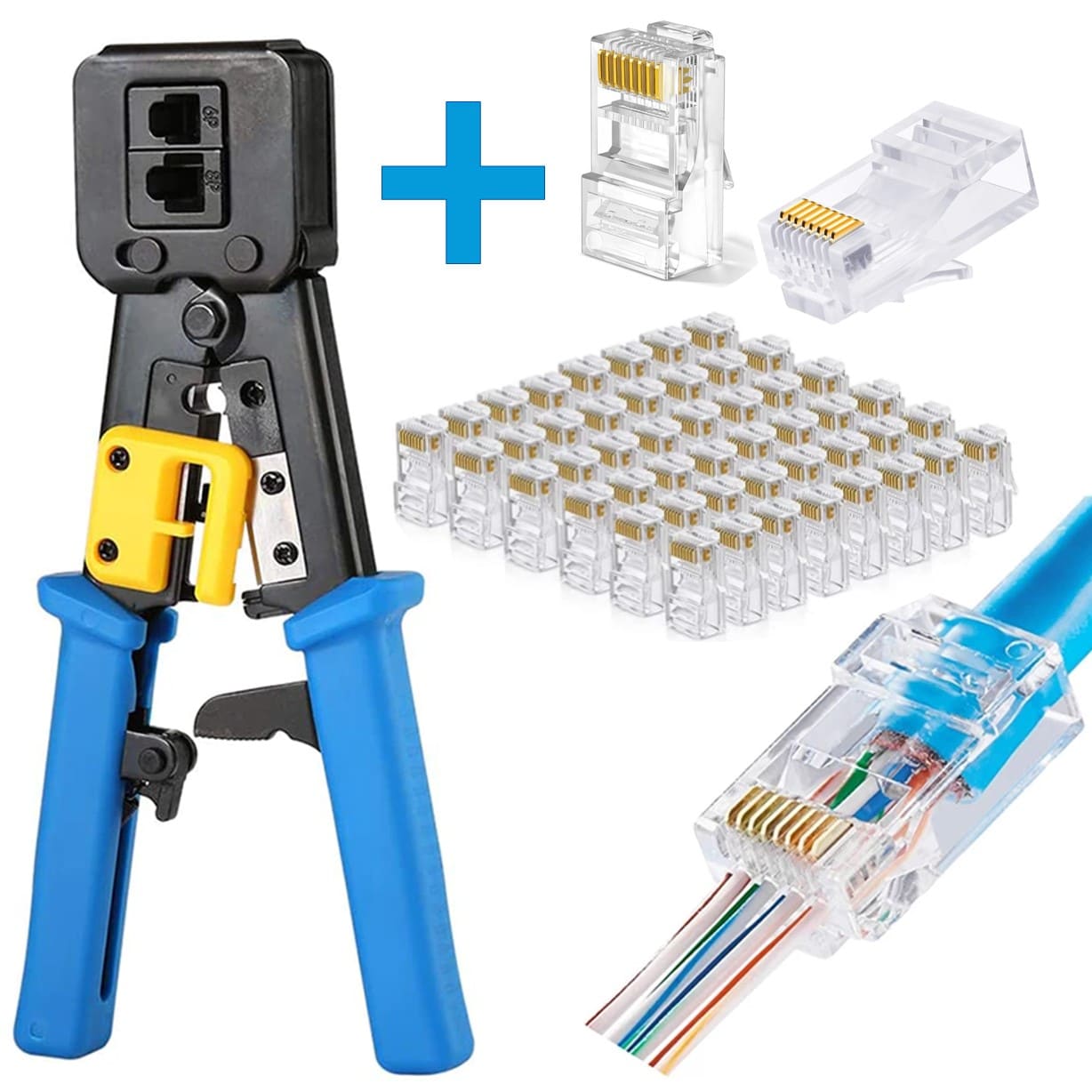CRIMPEADORA EZ RJ45 +50 CONECTOR CAT6 PRENSA ANTICORTE - 1