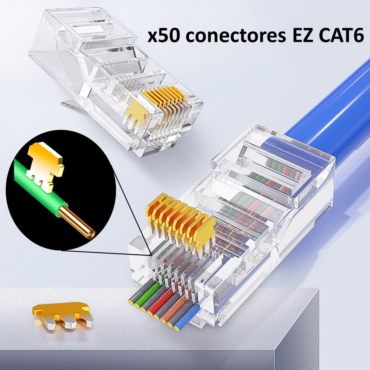 CRIMPEADORA EZ RJ45 +50 CONECTOR CAT6 PRENSA ANTICORTE - 5