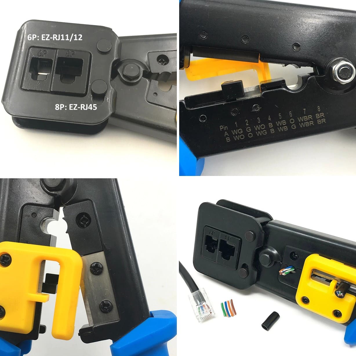 CRIMPEADORA EZ RJ45 +50 CONECTOR CAT6 PRENSA ANTICORTE - 8