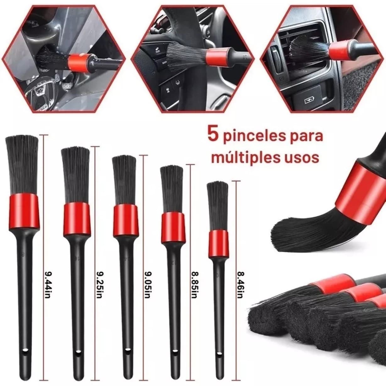 SET 18PCS CEPILLOS LIMPIEZA DE AUTO ESCOBILLAS TALADRO - 4