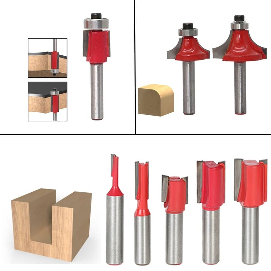 15PCS FRESAS MADERA ROUTER BIT 6.35MM 1/4 BROCAS TUPI - 5