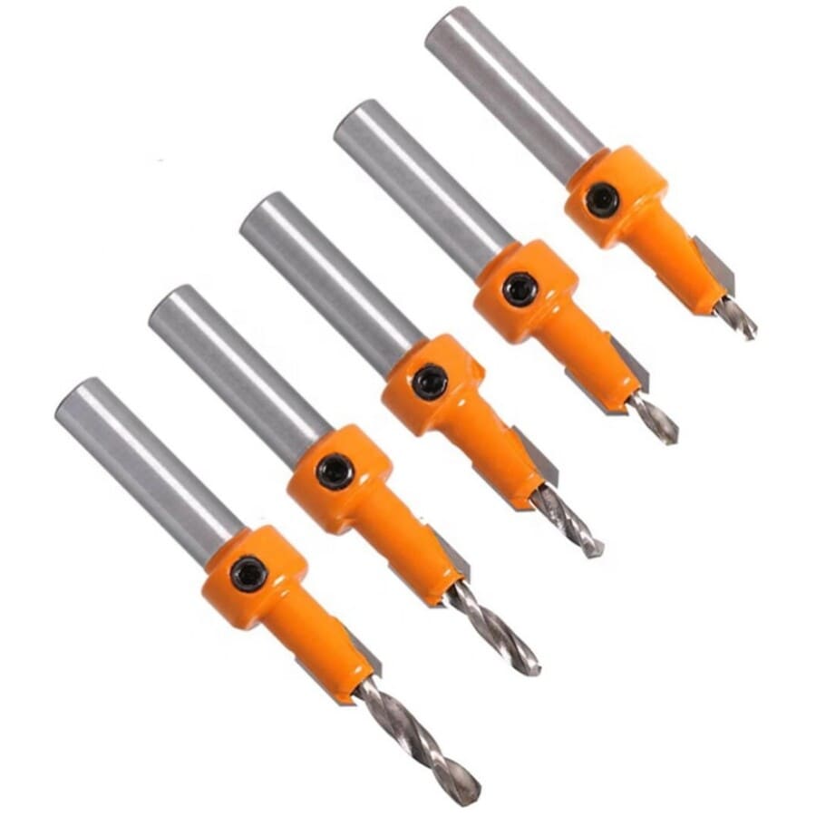 5 BROCAS PILOTO AVELLANADOR ALTO CARBONO PARA MADERA - 2