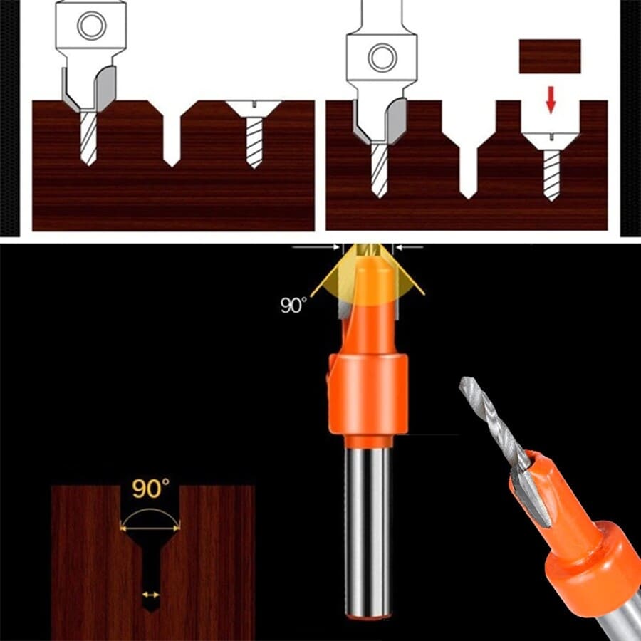 5 BROCAS PILOTO AVELLANADOR ALTO CARBONO PARA MADERA - 8