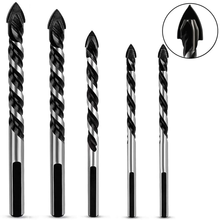 5 BROCAS HSS CARBURO PARA VIDRIO METAL MADERA MÁRMOL - 1
