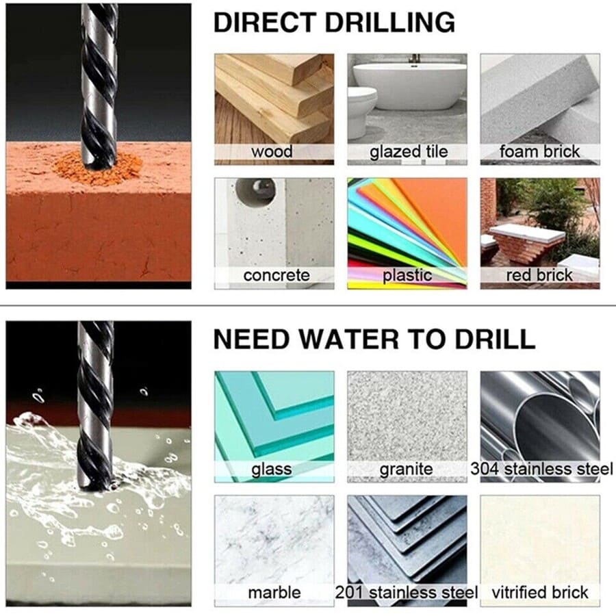 5 BROCAS HSS CARBURO PARA VIDRIO METAL MADERA MÁRMOL - 5