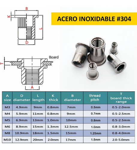 KIT 68PZ ADAPTADOR TALADRO REMACHADORA TUERCA M3-M10 REMACHE - 7