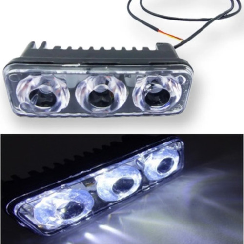 LUZ BLANCA 3 LED FIJA ESTROBOSCÓPICA MOTO MARCA RTD - 2