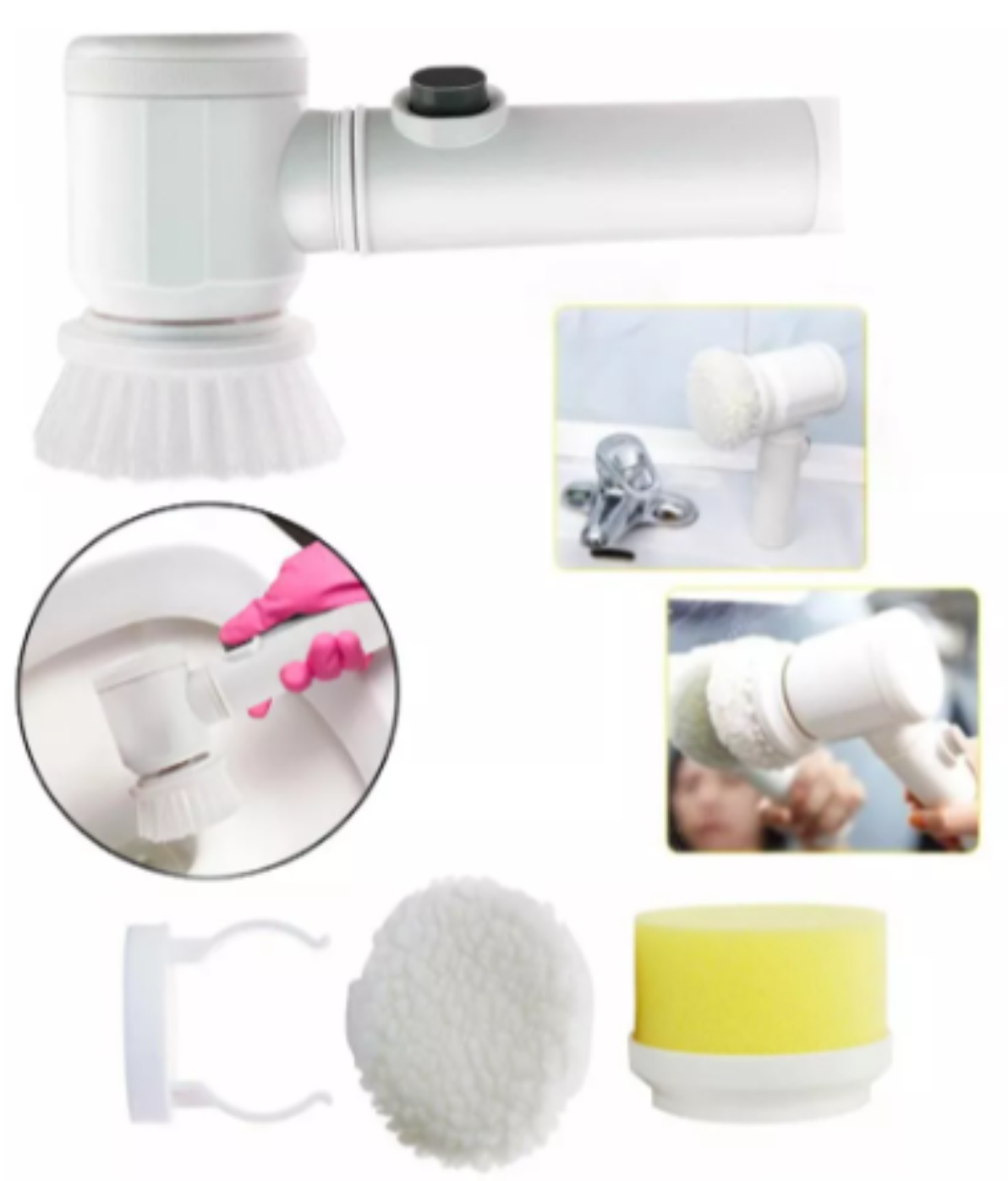 CEPILLO ELECTRICO LAVA PLATOS BAÑERA 5 EN 1 - 4