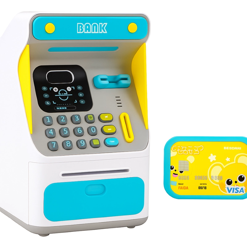 ALCANCIA ELECTRONICA CAJERO AUTOMATICO COLOR CELESTE - 1