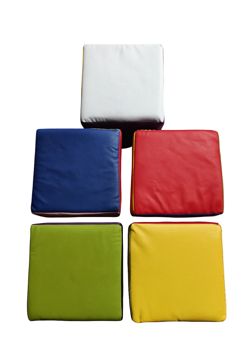 CUBO APILABLE DE ESPUMA 25X25X25CM FORRADO EN ECOCUERO - 1