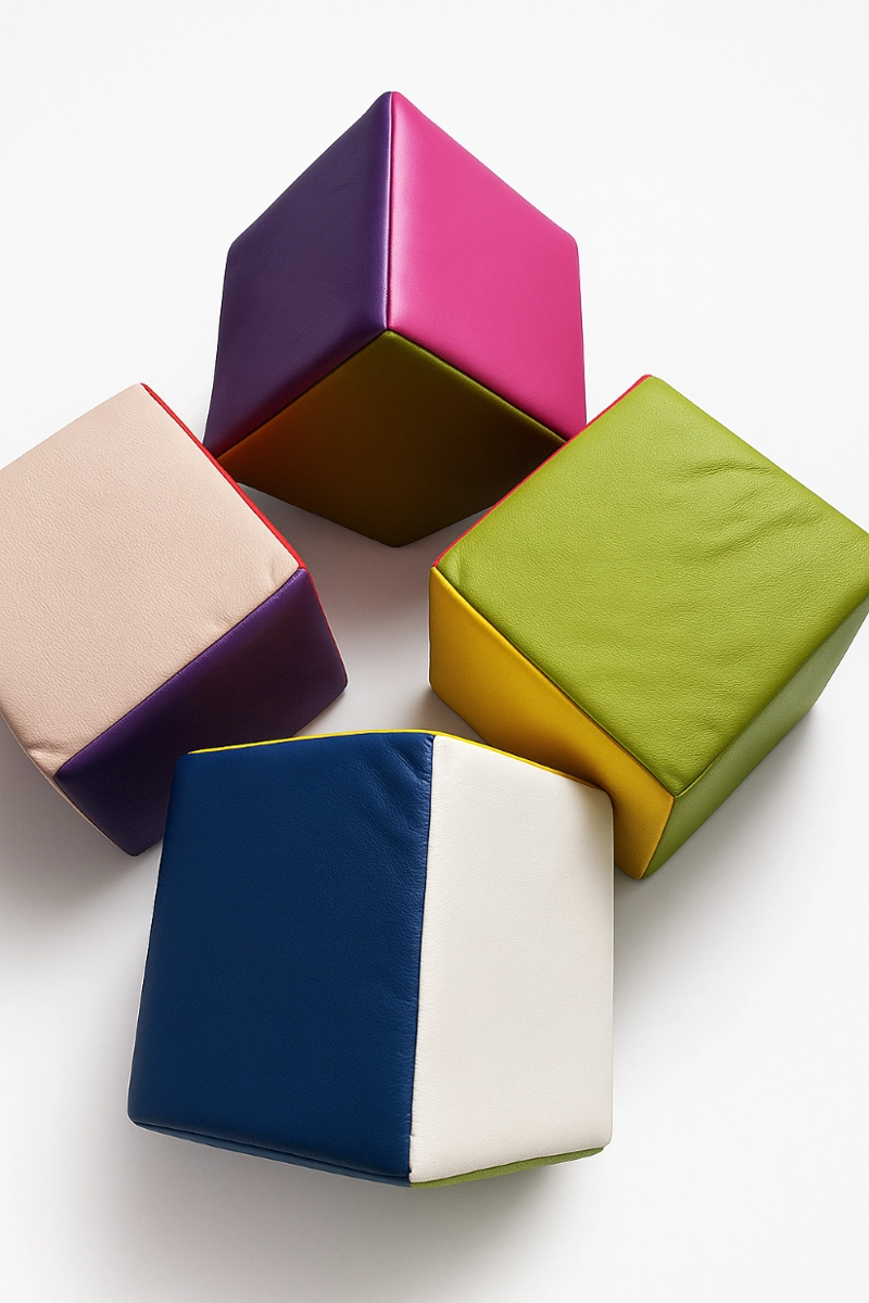 CUBO APILABLE DE ESPUMA 25X25X25CM FORRADO EN ECOCUERO - 4