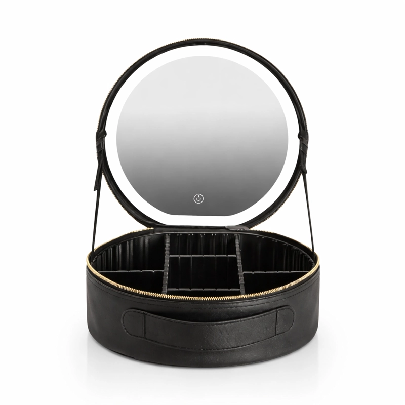 ESTUCHE ORGANIDOR PARA MAQUILLAJE COSMETICOS CON ESPEJO LUZ LED - 1