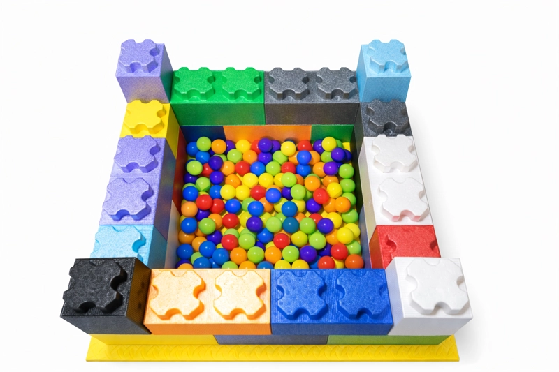 BLOQUES DE ESPUMA EPP CONSTRUCCION DIDACTICO +50  PELOTAS 8cm - 1