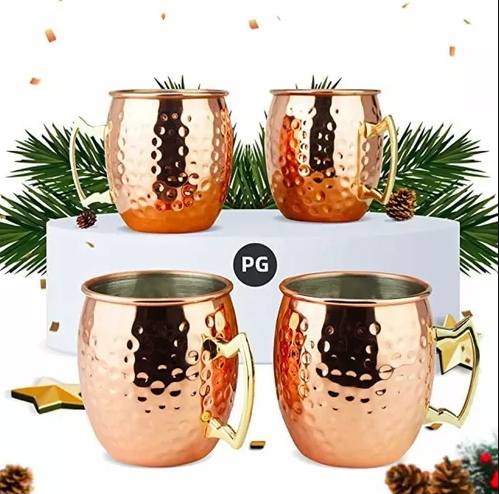SET 4 VASOS COBRE 550ML PREMIUM COCTEL TRAGOS - 1