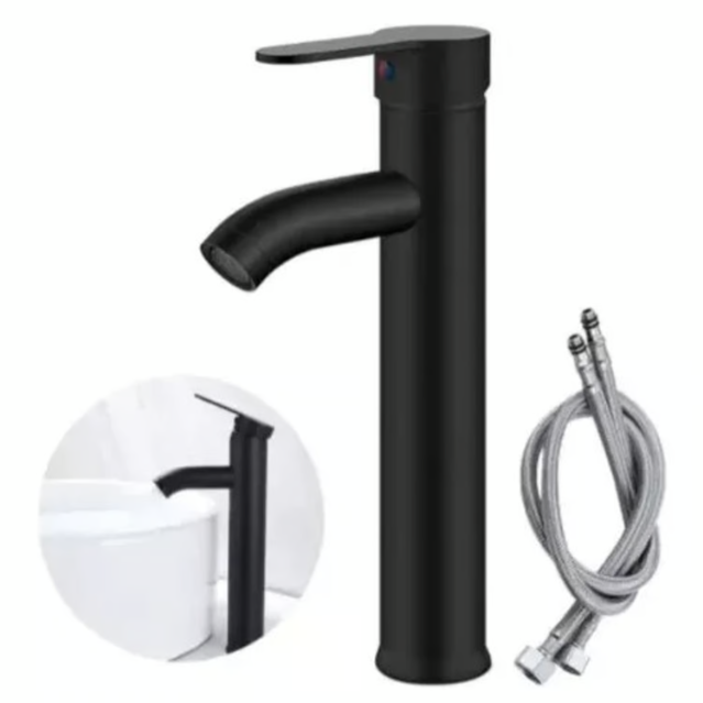 LLAVE PARA LAVAMANOS MONOMANDO BAÑO + 2 MANGUERAS INOX - 2