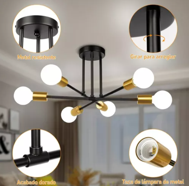 LÁMPARAS DE TECHO PARA SALA COLGANTES MODERNAS DECORATIVAS - 4