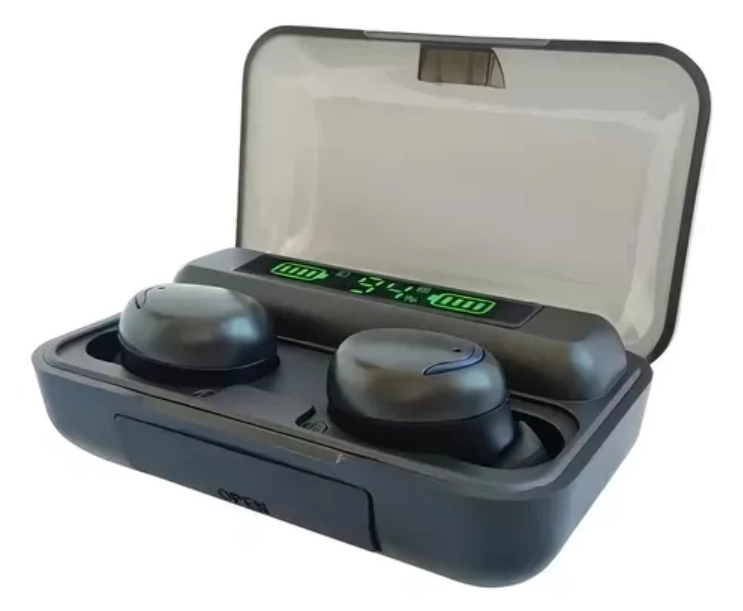 AURICULARES IN-EAR INALÁMBRICOS BLUETOOTH F9-5 NEGRO CON LUZ AZUL LED - 2