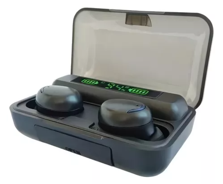AURICULARES IN-EAR INALÁMBRICOS BLUETOOTH F9-5 NEGRO CON LUZ AZUL LED - 2