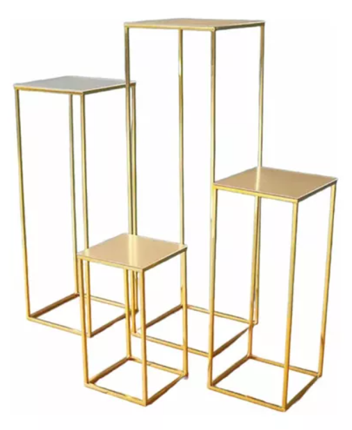 MESAS CANDY BAR DECORACION 4 PZS ESTRUCTURA METALICAS FIESTA - 1