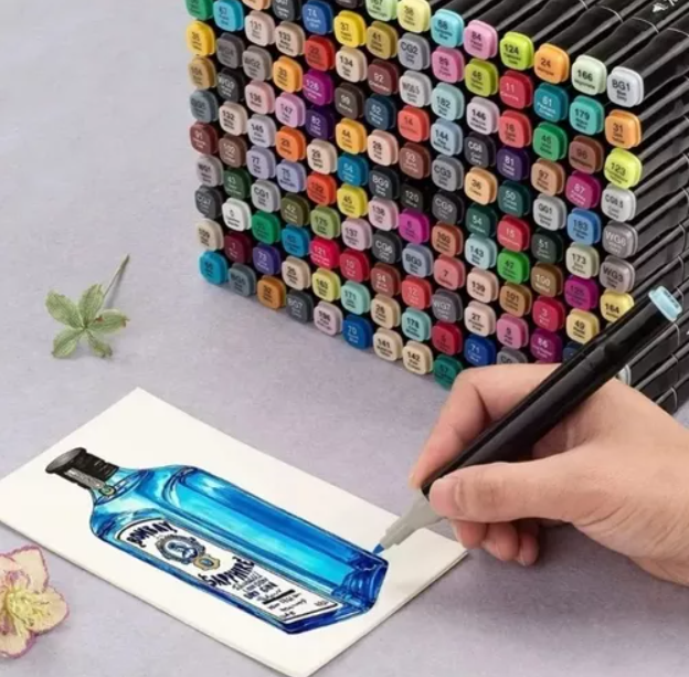 SET ROTULADORES DOBLE PUNTA PARA COLOREAR 80PCS PLUMON DOBLE PUNTA PERMANENTES MARCADORES DE ALCOHOL - 4