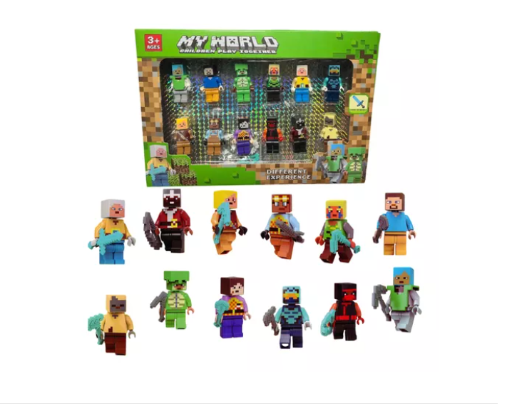 SET MINECRAFT FIGURAS ARMABLES JUGUETES ACCESORIOS BLOQUES - 1