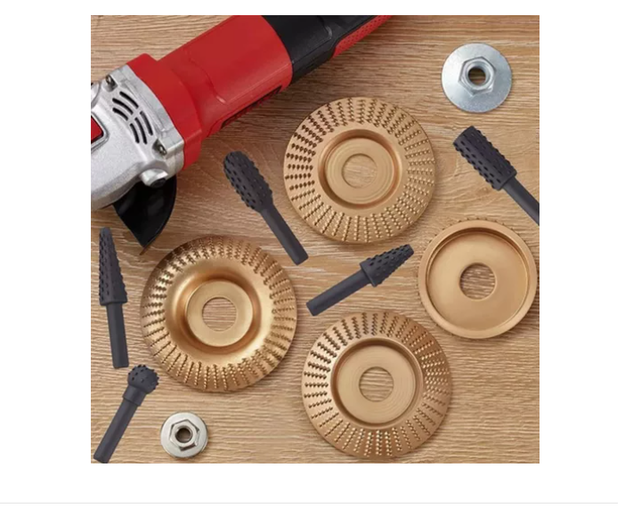 JUEGO DE 4 DISCOS PARA TALLAR MADERA+JUEGO DE 5 ESCOFINAS - 4