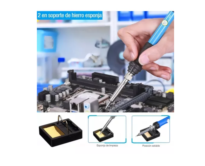 SOLDADOR DE ESTAÑO ELÉCTRICO TIPO LÁPIZ GENÉRICA KIT CAUTÍN SOLDADOR 60W 220V - 2