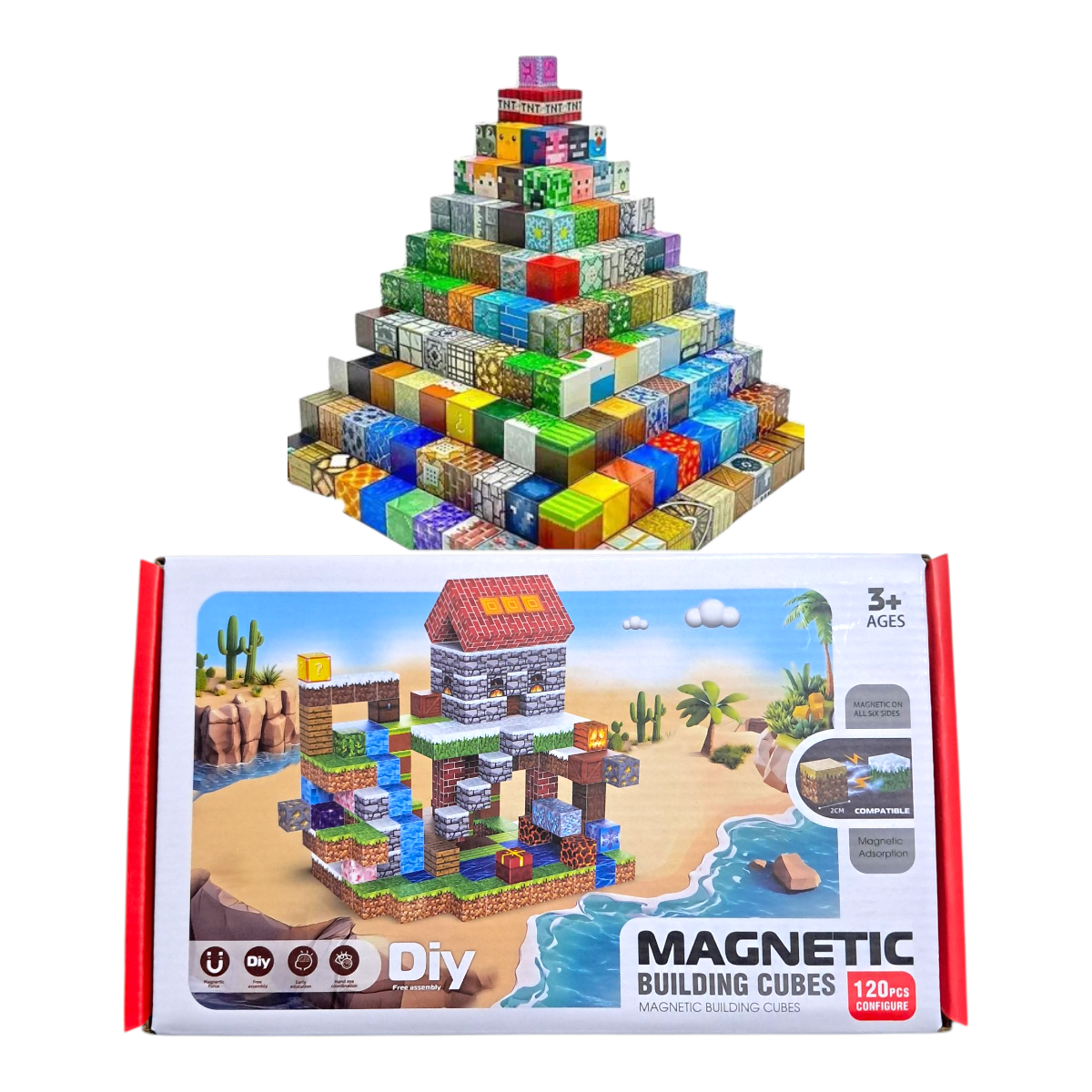 Bloques Magneticos 120 pza Minecraft - 1