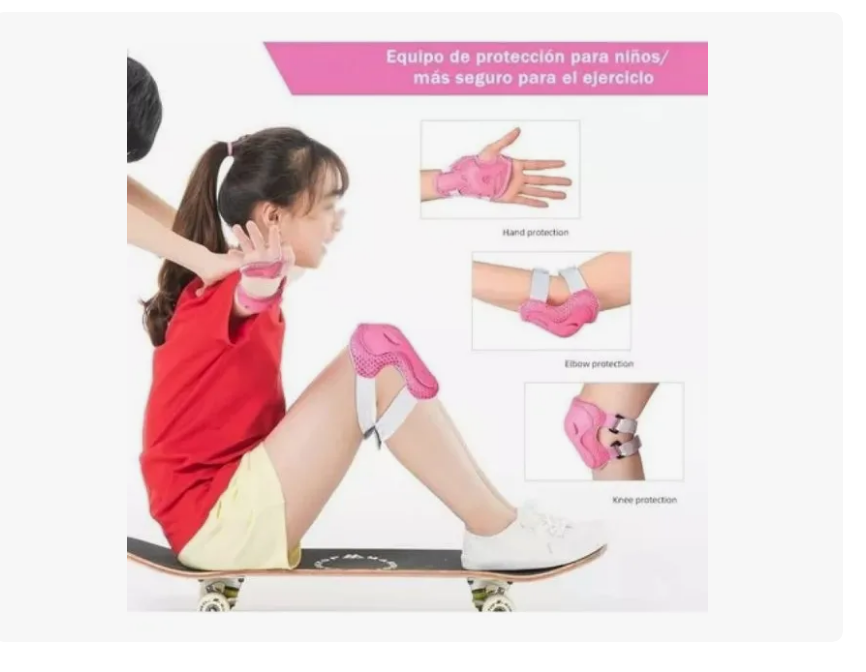 SET PROTECCIÓN NIÑOS PARA DEPORTES COLOR ROSA - 2