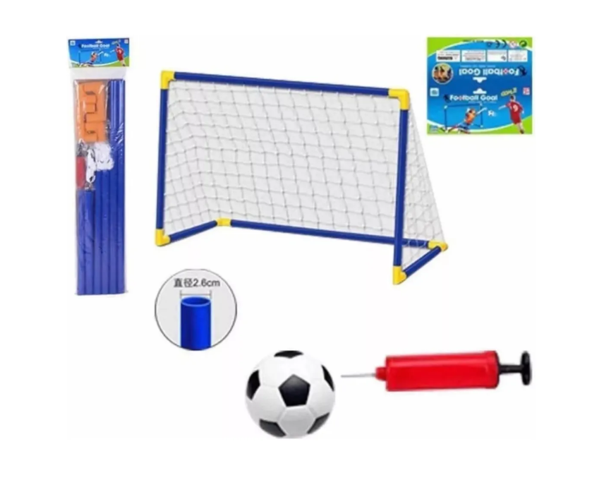 PACK 2 MINI ARCO DE FÚTBOL + PELOTA + BOMBÍN PARA NIÑOS - 2