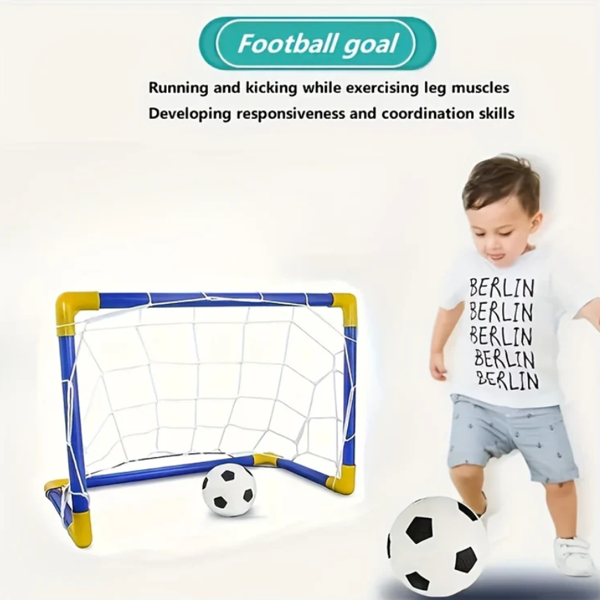 PACK 2 MINI ARCO DE FÚTBOL + PELOTA + BOMBÍN PARA NIÑOS - 4