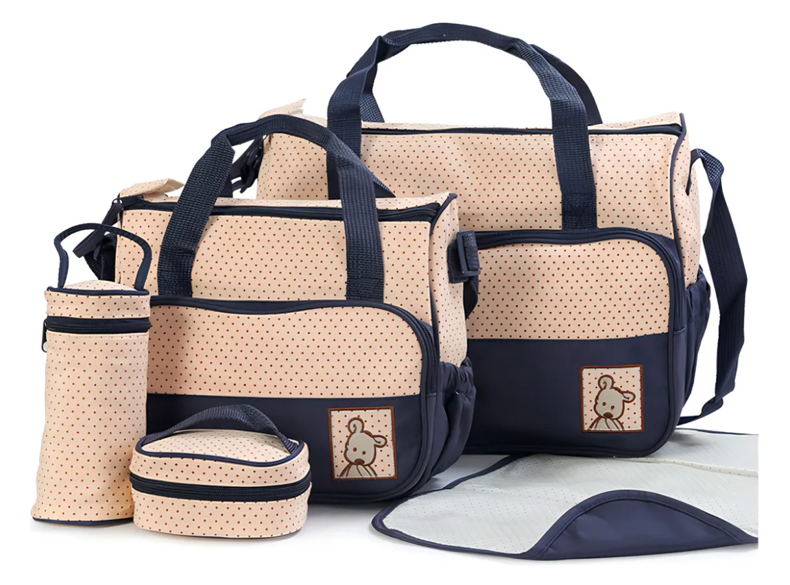 ORGANIZACIÓN CUIDADO DE BEBÉS BOLSO MATERNAL 5 EN 1 COLOR AZUL - 1