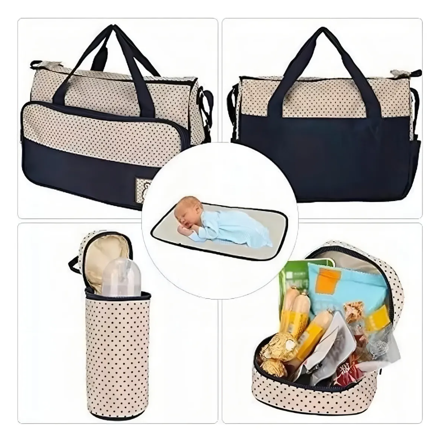 ORGANIZACIÓN CUIDADO DE BEBÉS BOLSO MATERNAL 5 EN 1 COLOR AZUL - 2