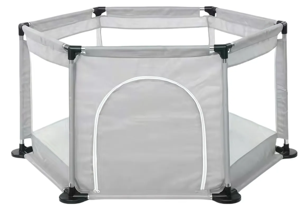 CORRAL DE SEGURIDAD HEXAGONAL PARA NIÑOS GRIS - 1