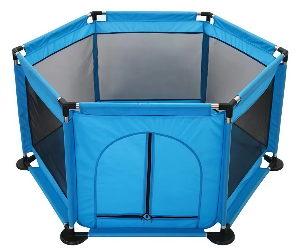 CORRAL DE SEGURIDAD HEXAGONAL PARA NIÑOS AZUL - 1