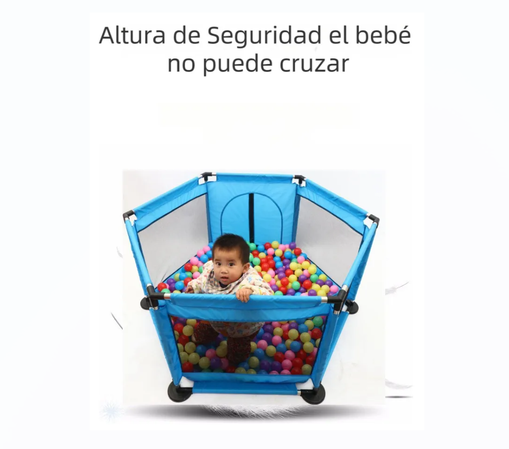 CORRAL DE SEGURIDAD HEXAGONAL PARA NIÑOS AZUL - 2