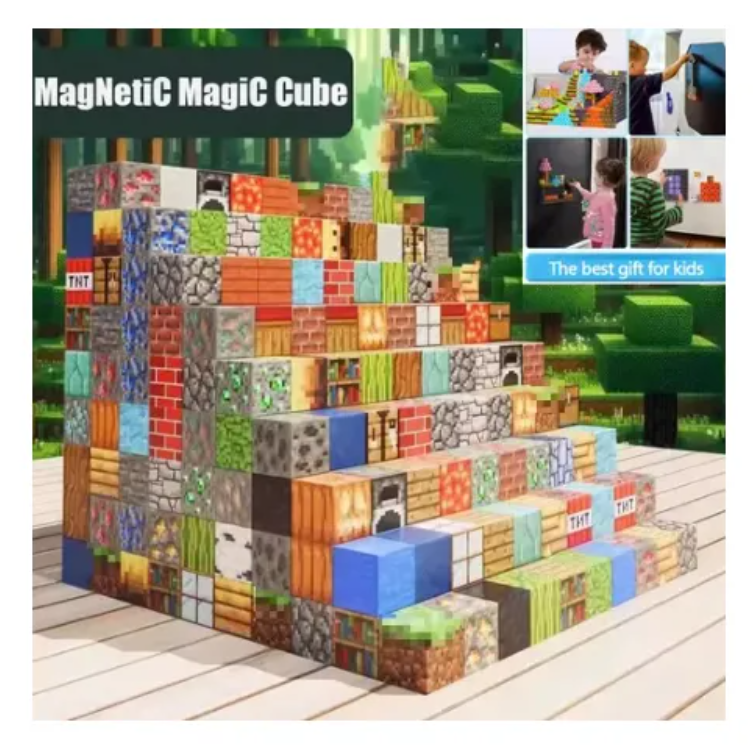 BLOQUES MAGNETICOS CUBOS COMERCIAL MYL 120 UNIDADES Minecraft - 5