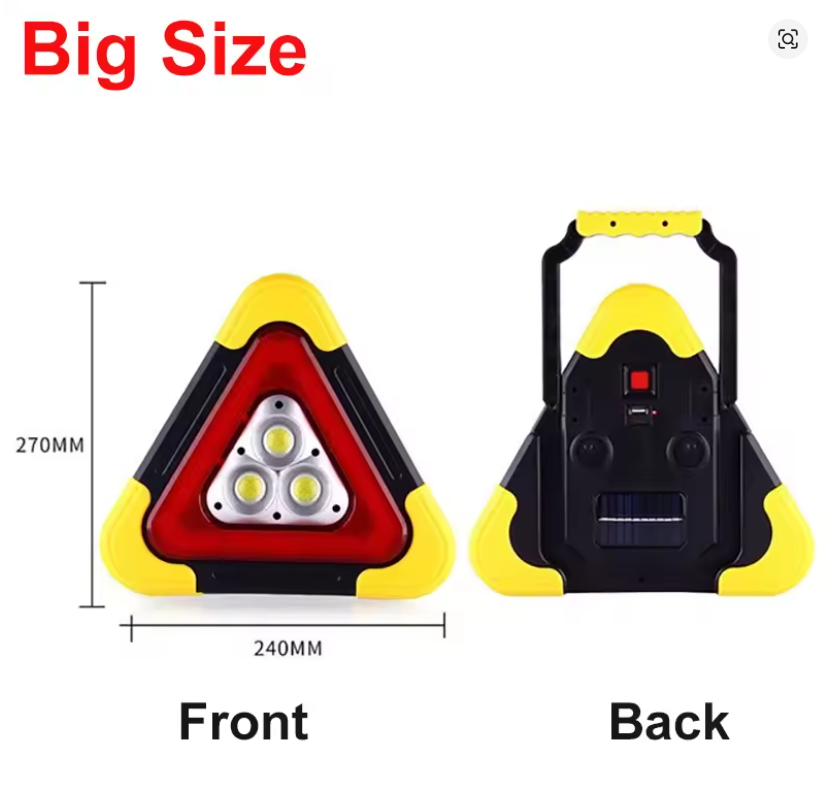 TRIANGULO DE EMERGENCIA LED RECARGABLE PORTATIL SOLAR - 6