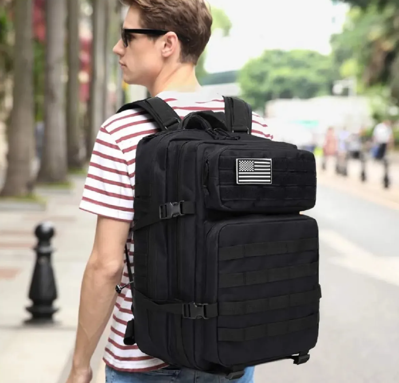 MOCHILA TACTICA NEGRA 50 LITROS MILITAR - 2