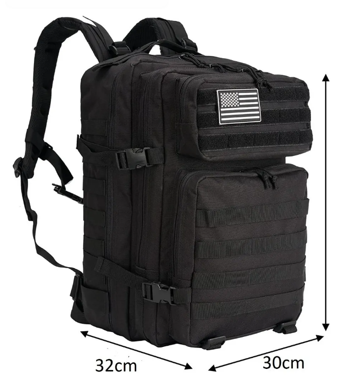 MOCHILA TACTICA NEGRA 50 LITROS MILITAR - 4
