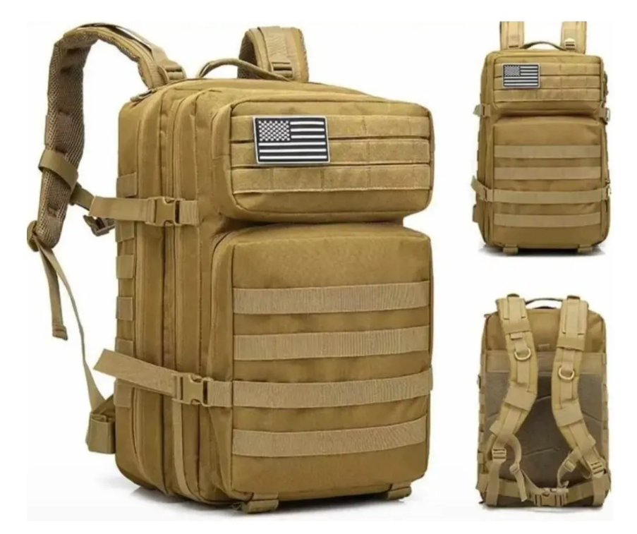 MOCHILA TACTICA 45 LITROS OUTDOOR COLOR VERDE MILITAR - 2