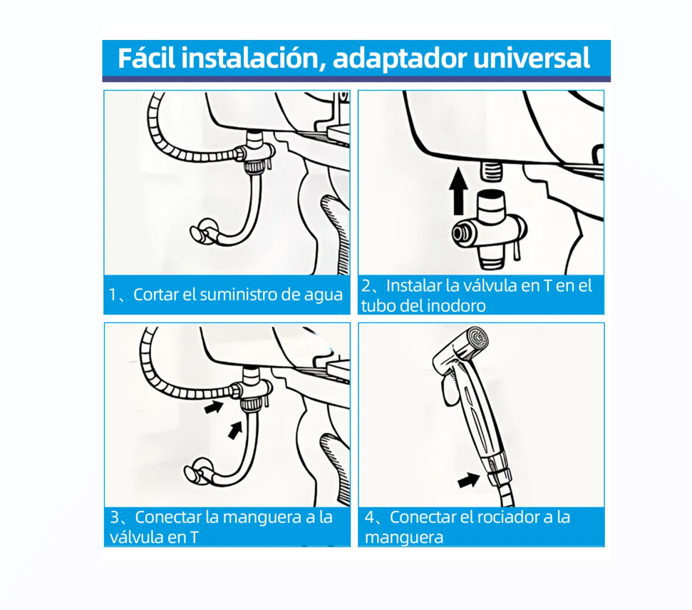 KIT DUCHA BIDET ARABE WC INODORO ACERO INOXIDABLE (0) - 2