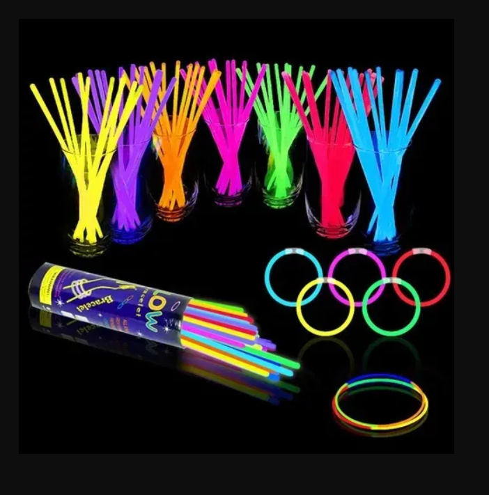 PACK 100 PULSERAS FLUOR NEON - 1